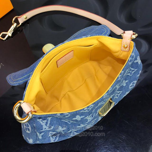 LV女包 M95050 路易威登Vintage中古絕版牛仔斜挎手提包 LV2019新款女包 LV肩背包  ydh2984